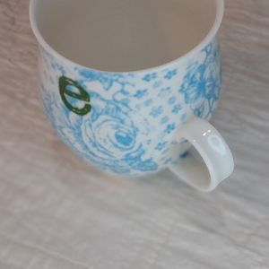 Anthropologie Homegrown Monogram Floral E Mug